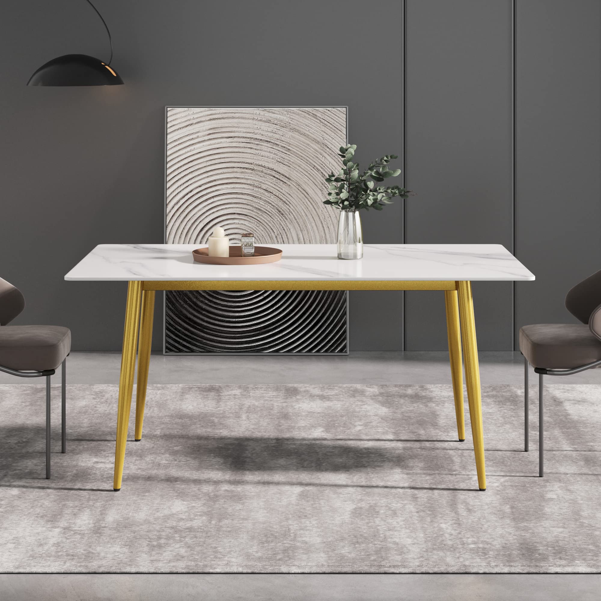[新品未開封]Stone modern table Amazon.com - Modern Dining Table, Antique White Sintered Stone